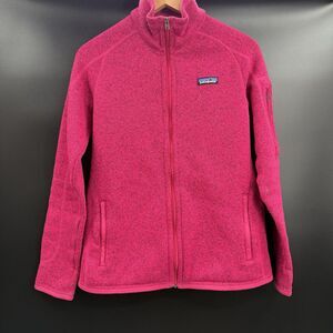 Patagonia Better Sweater Jacket Women Med Pink Full Zip Mock Neck Fleece 25541